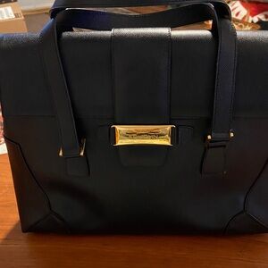 St. John black leather handbag